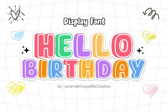 Hello Birthday Typeface for Editorial Design