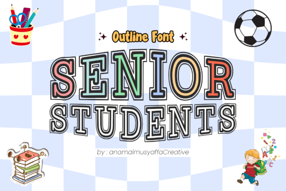 Seniorstudents Regular: A Playful Outline Typeface for Modern Brands