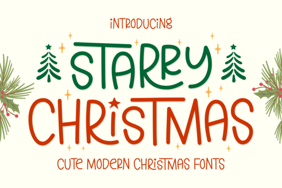 Starry Christmas: A Playful Display Font for Festive Designs
