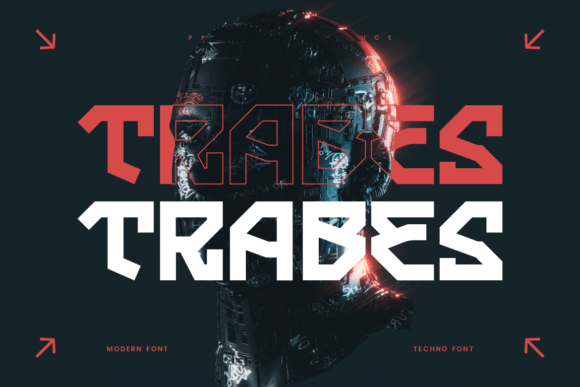 Trabes Typeface: Bold Techno Design for Campaigns